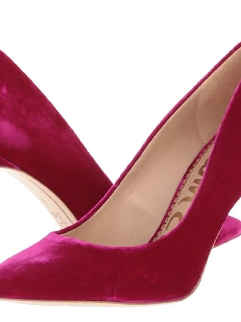 Sam Edelman Hazel Fuchsia Velvet Heels - Size 8 - Pink